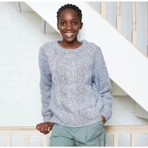 A New Day Grey & Blue Chunky Knitted Sweater Size L